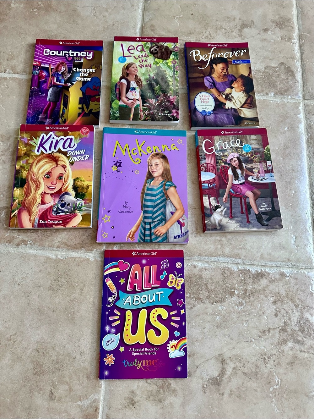 7 American Girl Books Grace Kira Lea Courtney Addy McKenna Fill in About Us Book